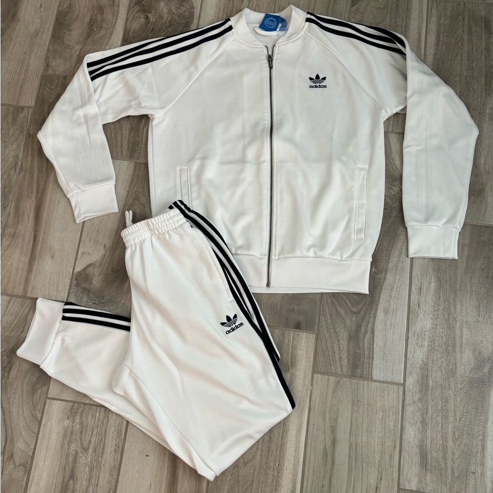 Adidas White Zip-Up Jacket